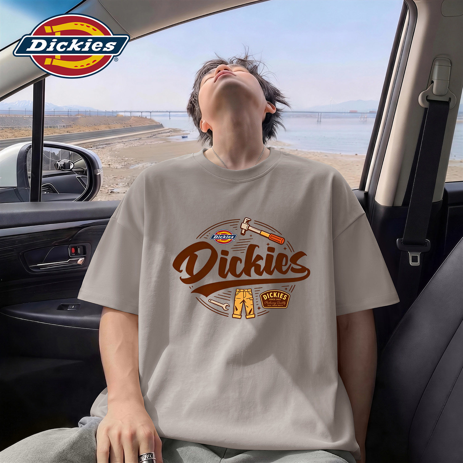 Dickies卡其色男生潮流短袖T恤
