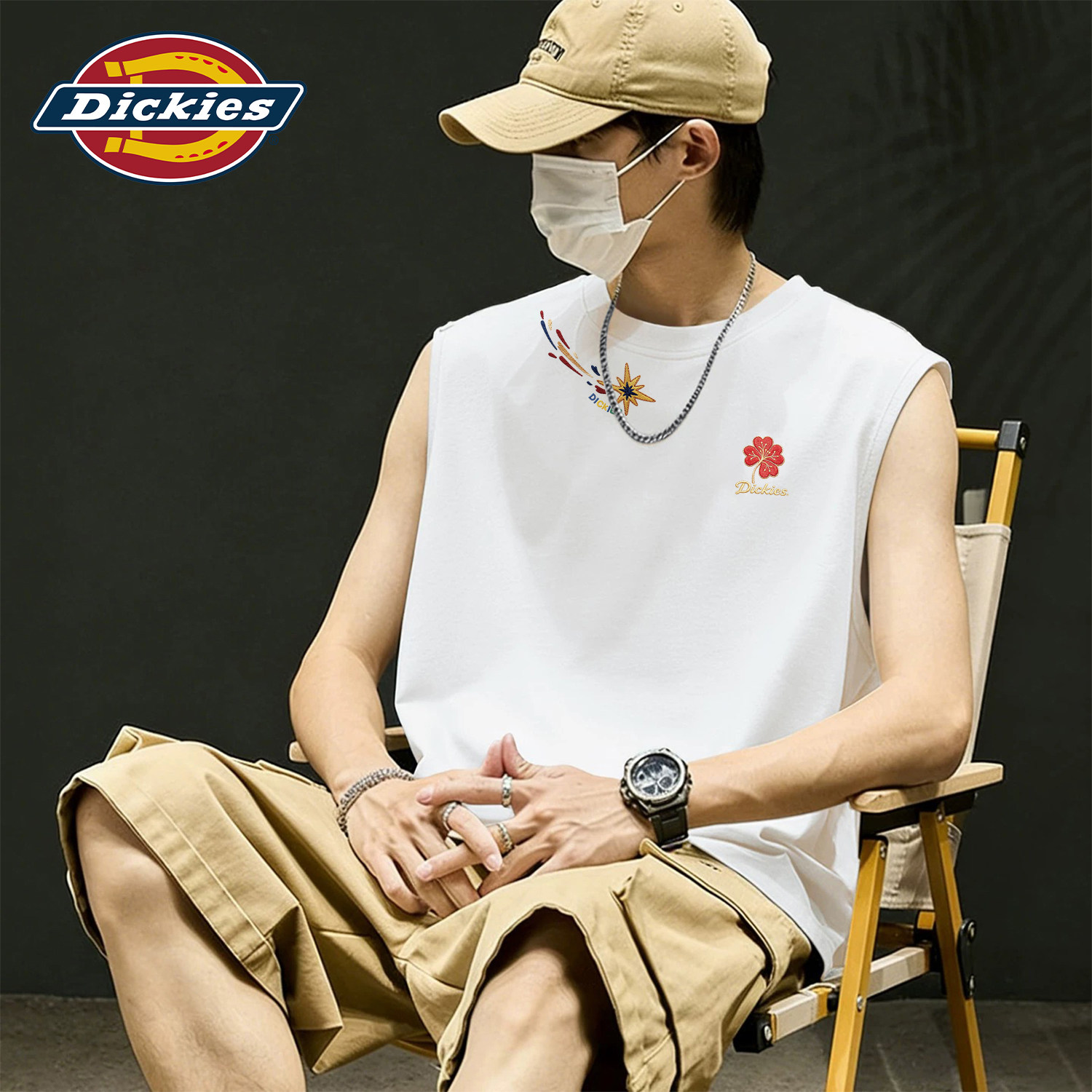Dickies白色纯棉背心男生2026