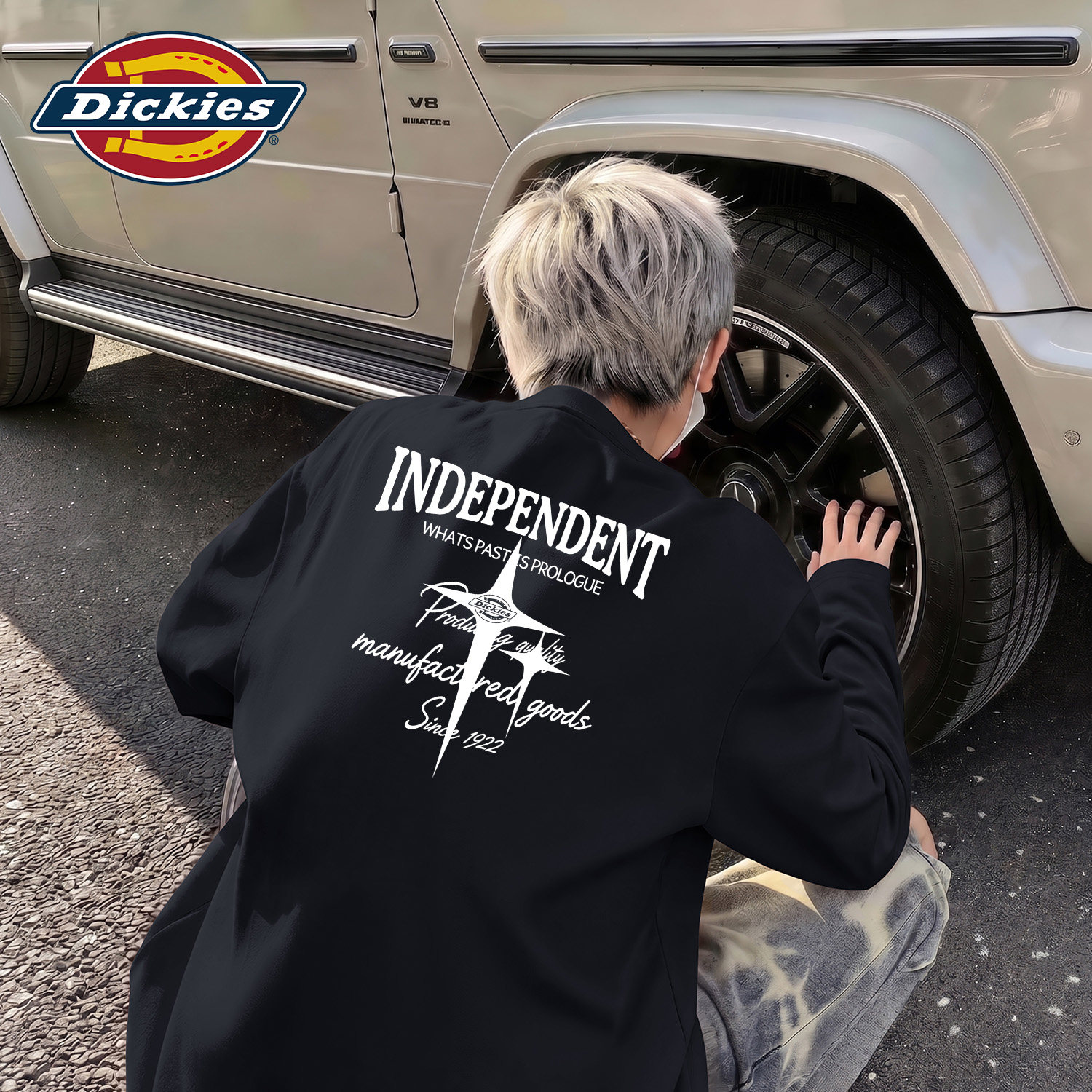 Dickies黑色男生长袖T恤2026秋