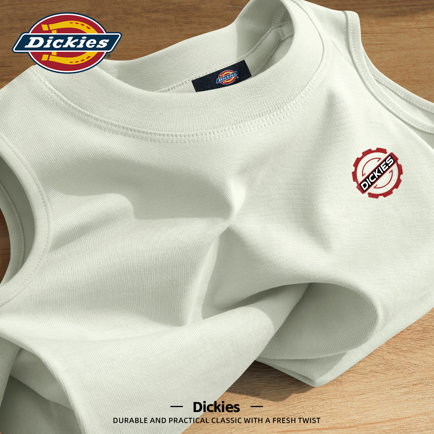 Dickies灰绿色轻薄纯背心男生