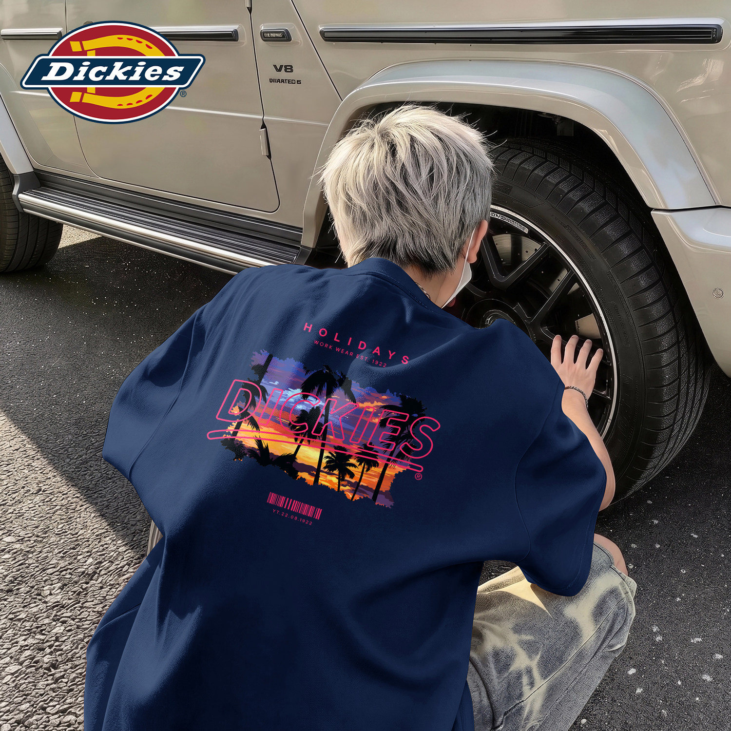 Dickies藏青色短袖T恤男生2026夏