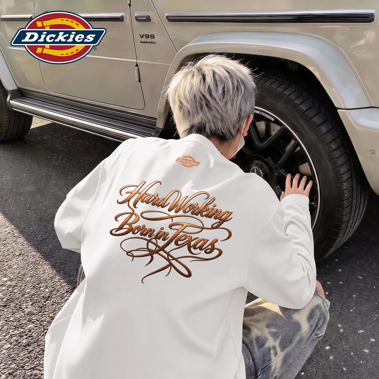 Dickies白色男生长袖T恤2026