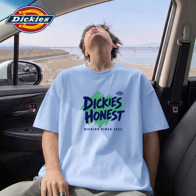 Dickies冰川蓝宽松男生短袖T恤