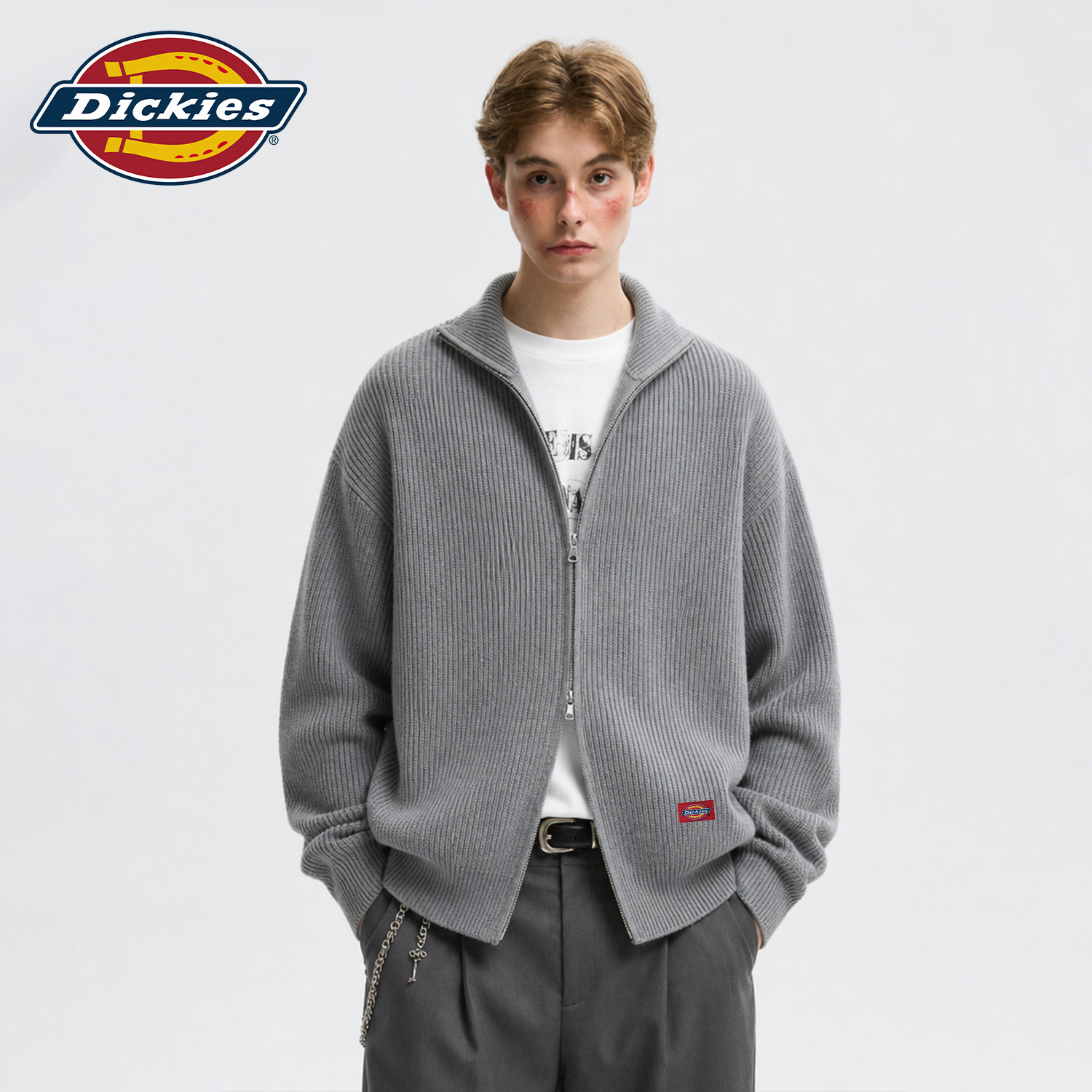 Dickies美式潮牌双拉链毛衣男款