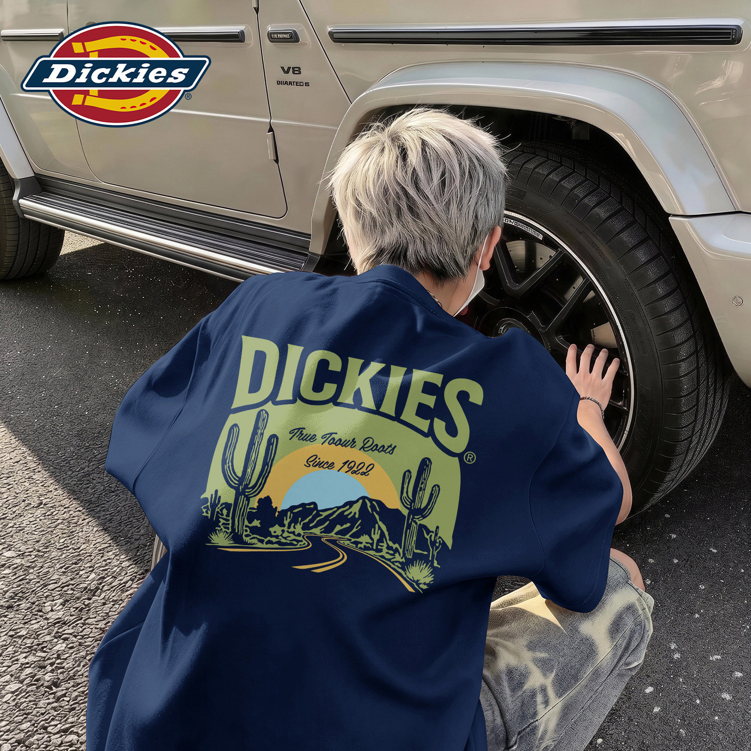 Dickies藏青色短袖T恤男女同款