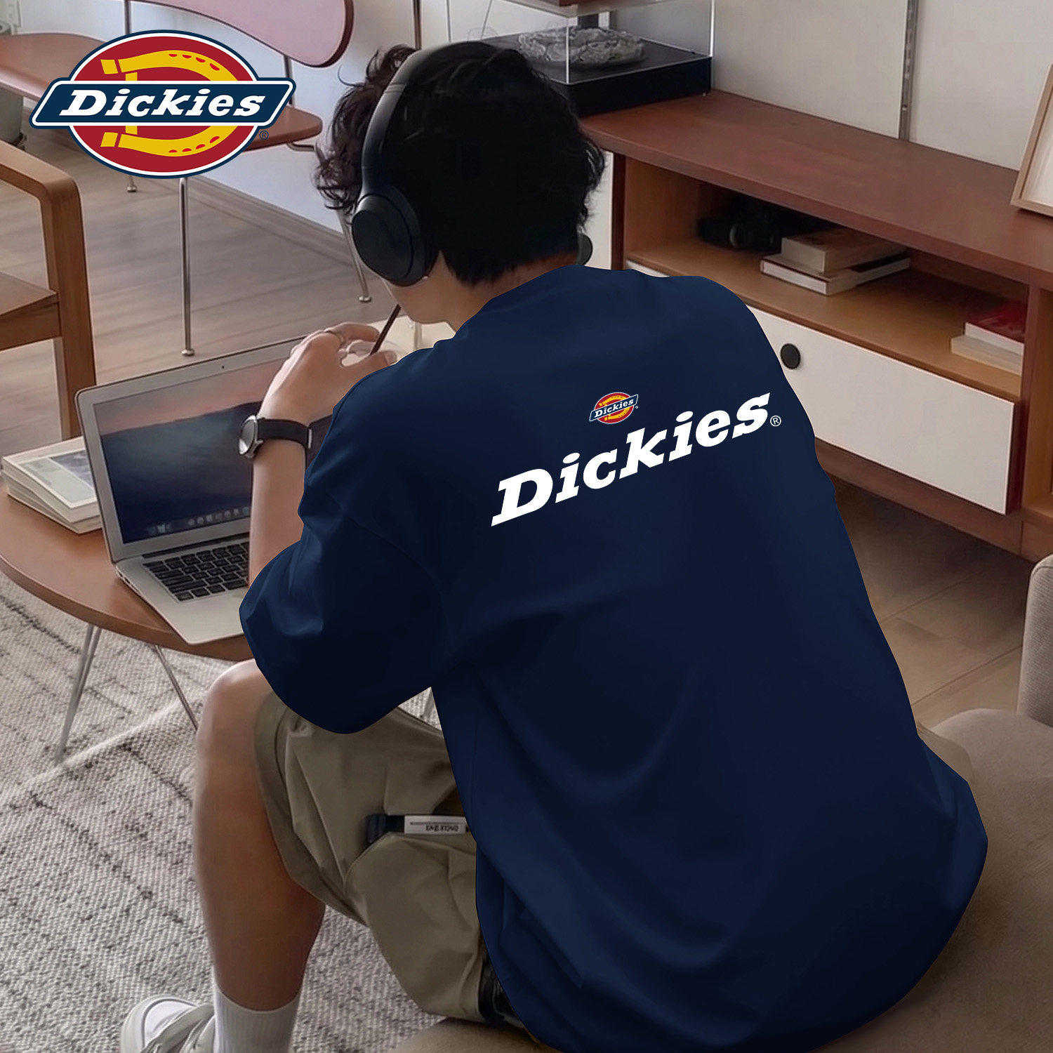 Dickies藏青纯棉短袖T恤男女同款