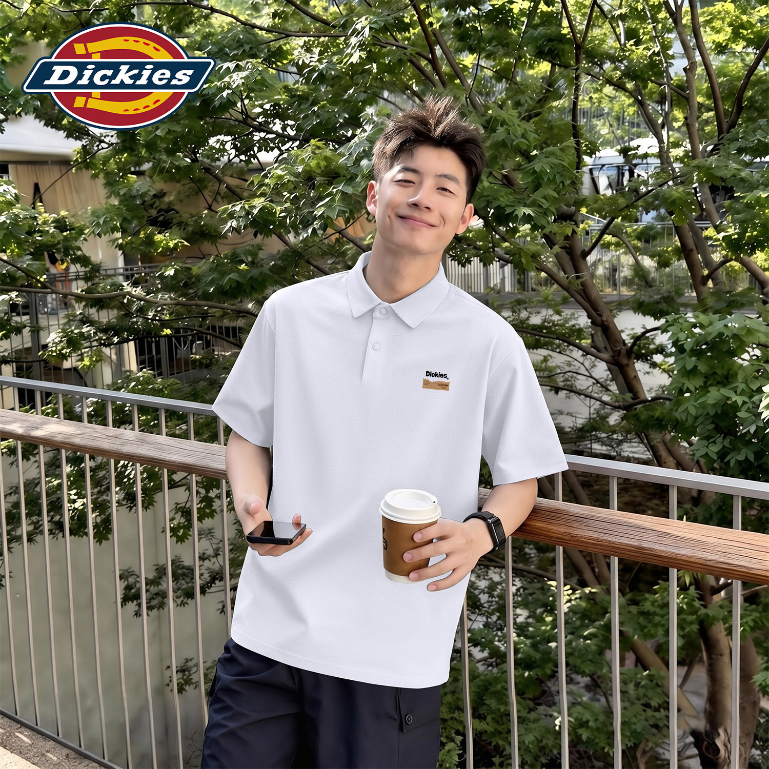Dickies白色潮流polo男生小衫