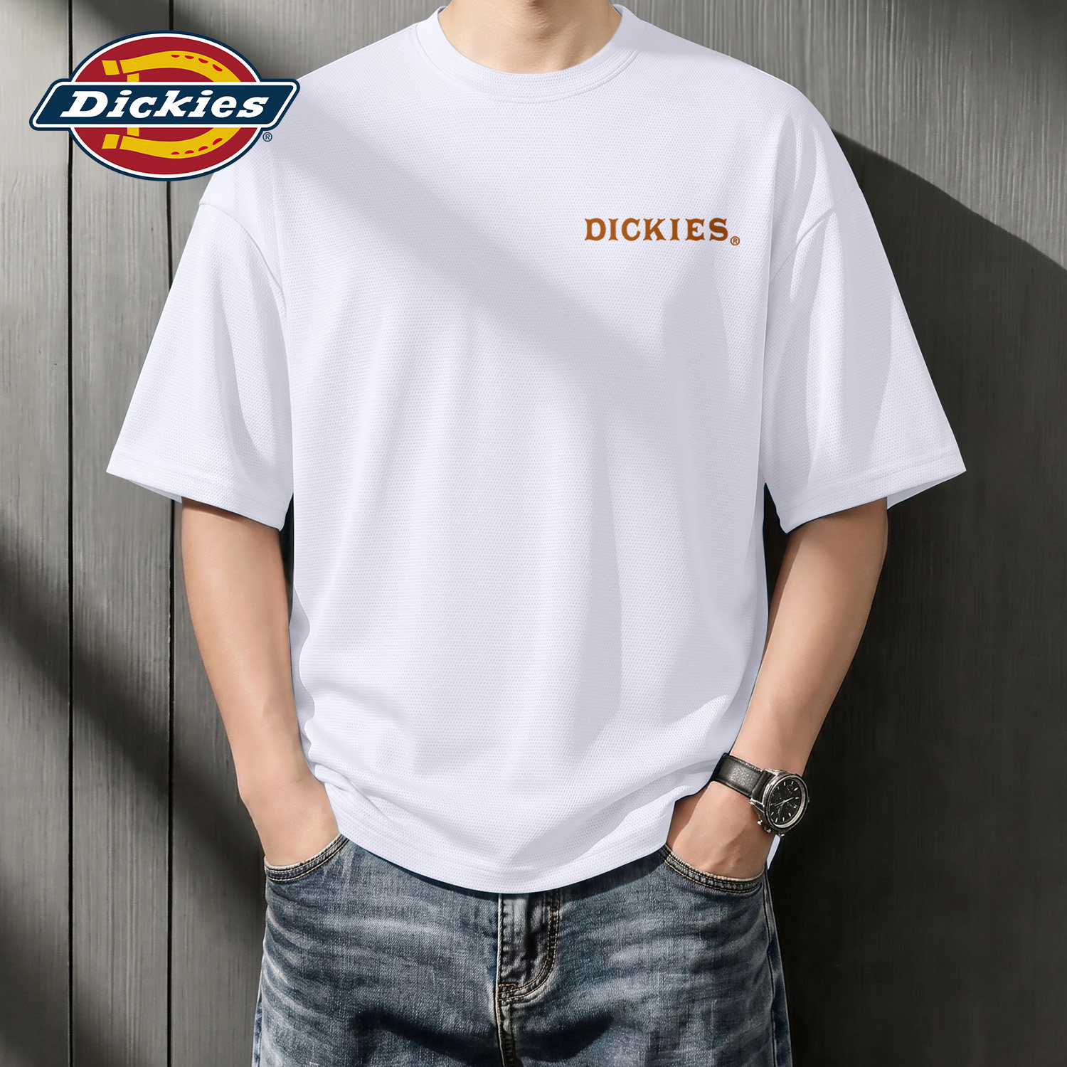 Dickies白色凉感冰丝短袖T恤男女