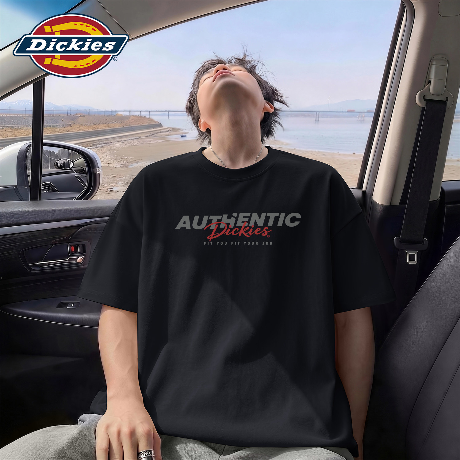 Dickies黑色纯棉短袖T恤男女款