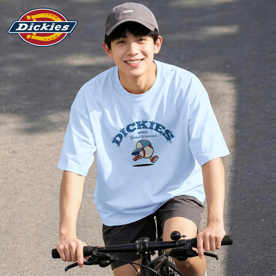 Dickies冰川蓝纯棉短袖T恤男