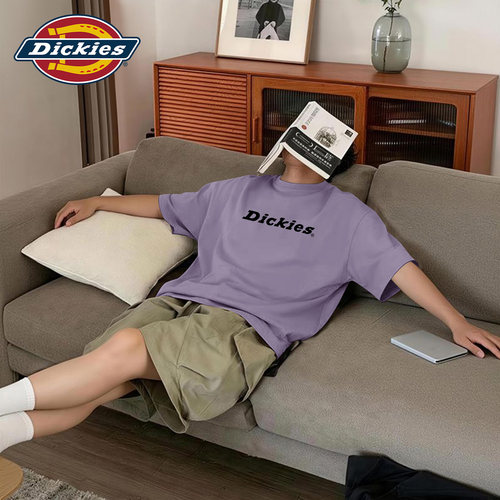 Dickies烟紫色纯棉短袖t恤男女款
