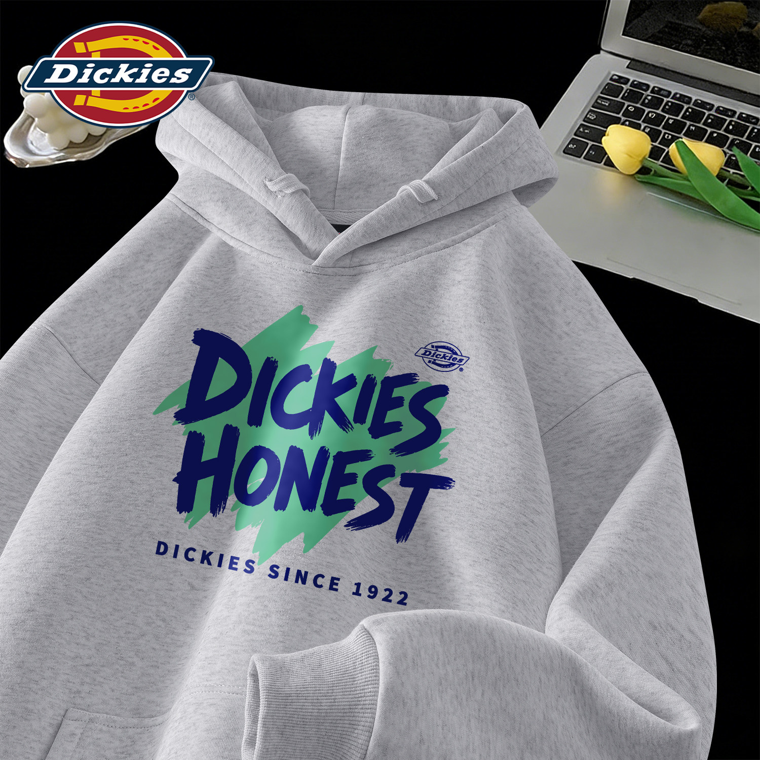 Dickies美式重磅连帽印花卫衣男