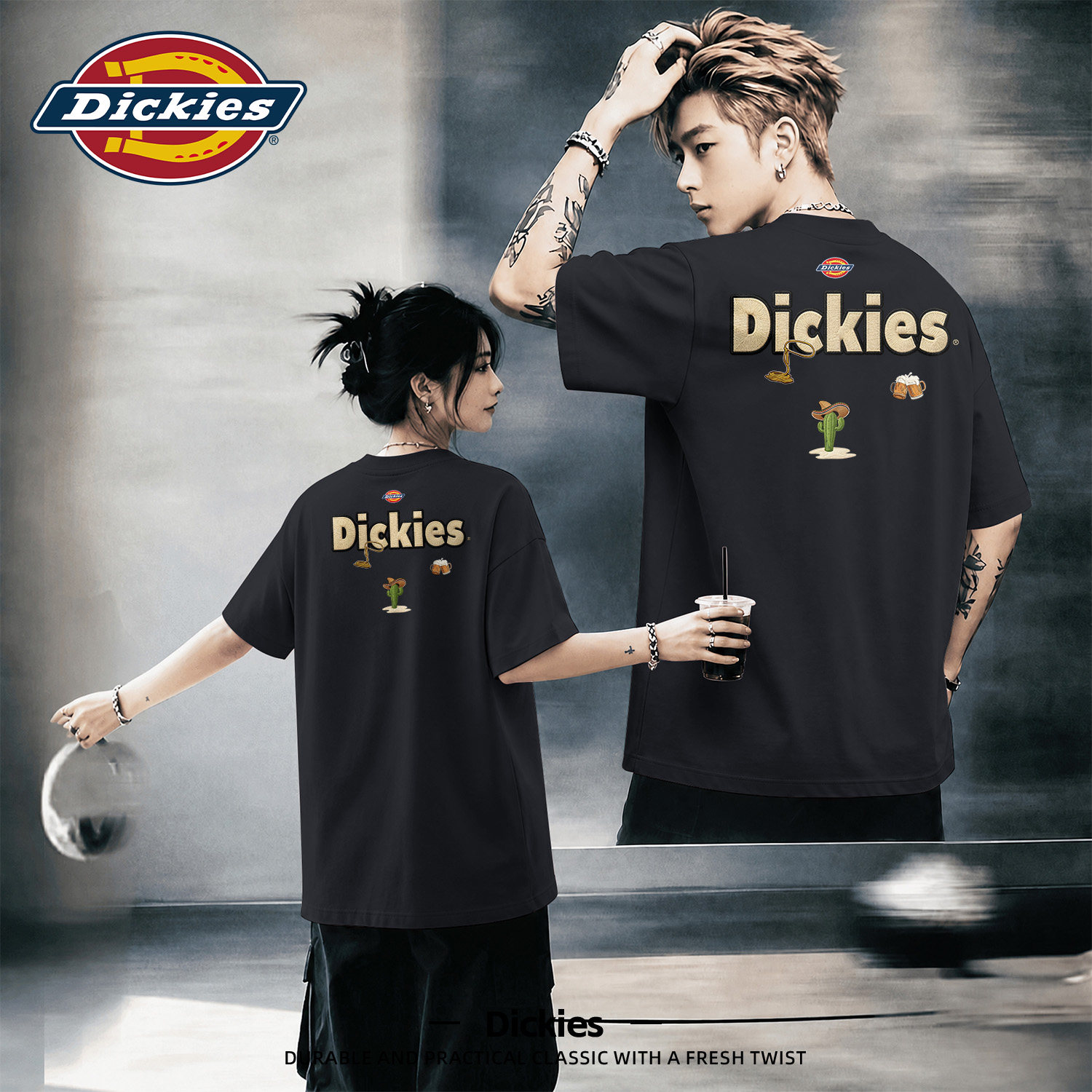 Dickies短袖t恤男纯棉青少年