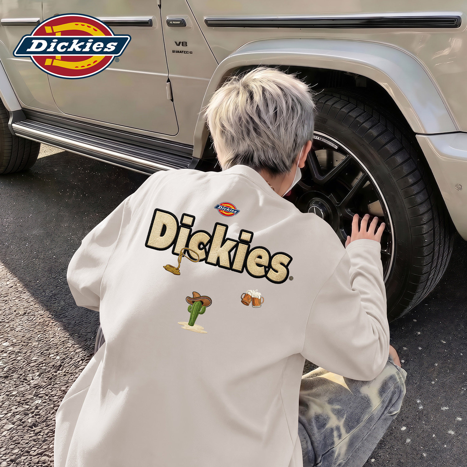 Dickies海鸥灰纯棉长袖T恤男款