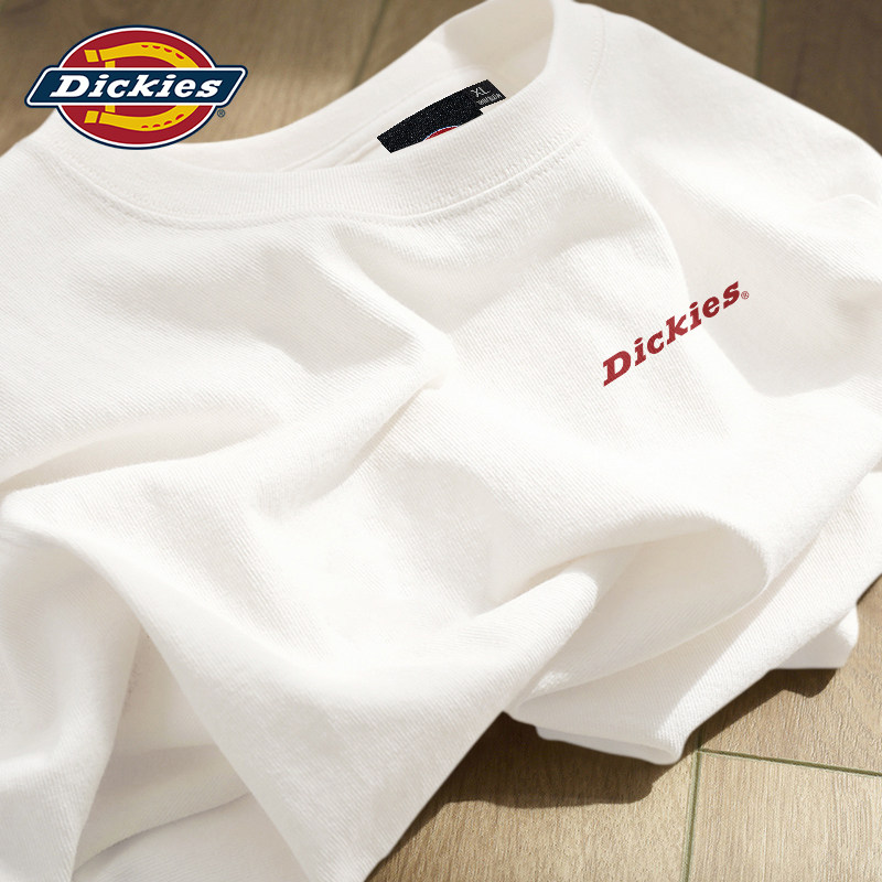 Dickies白色字母印花纯棉长袖T恤图片