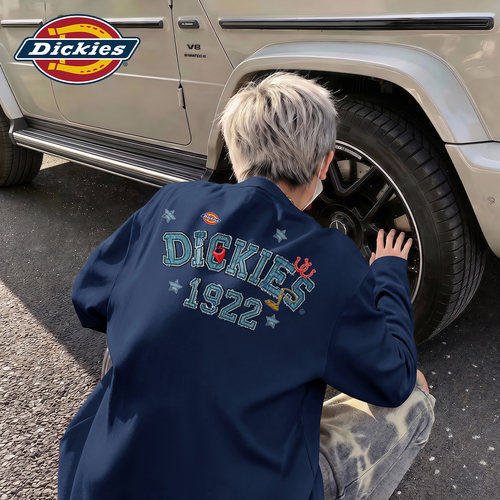 Dickies藏青色纯棉长袖T恤男生