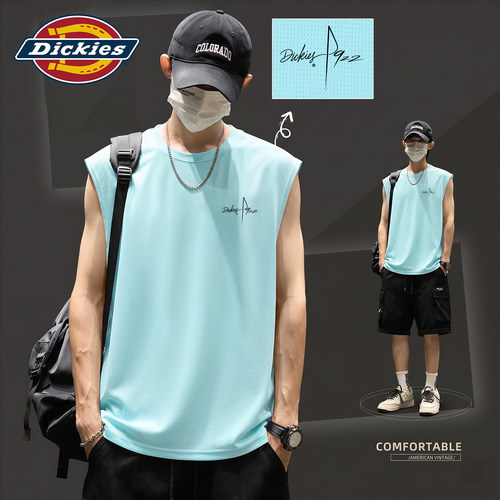 Dickies薄荷绿网眼冰丝背心男
