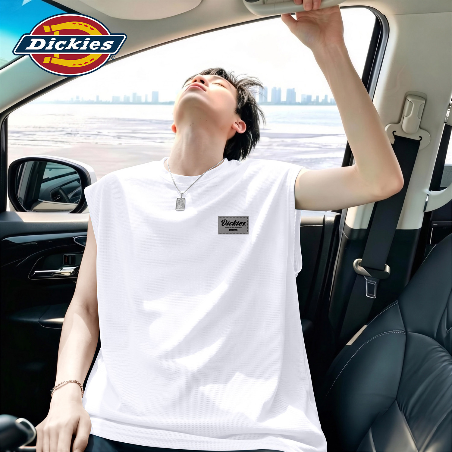 Dickies白色潮流无袖背心男款