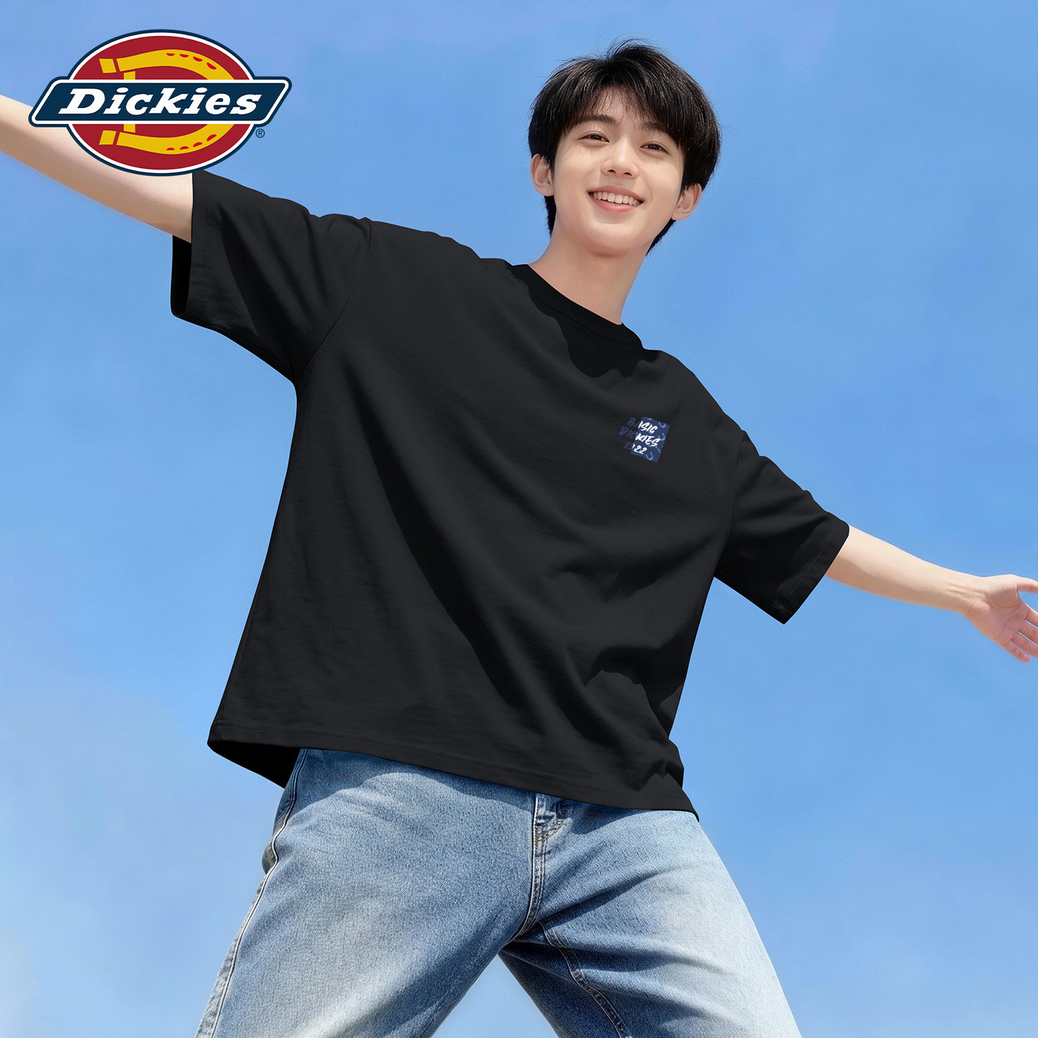 Dickies黑色纯棉短袖T恤男女款