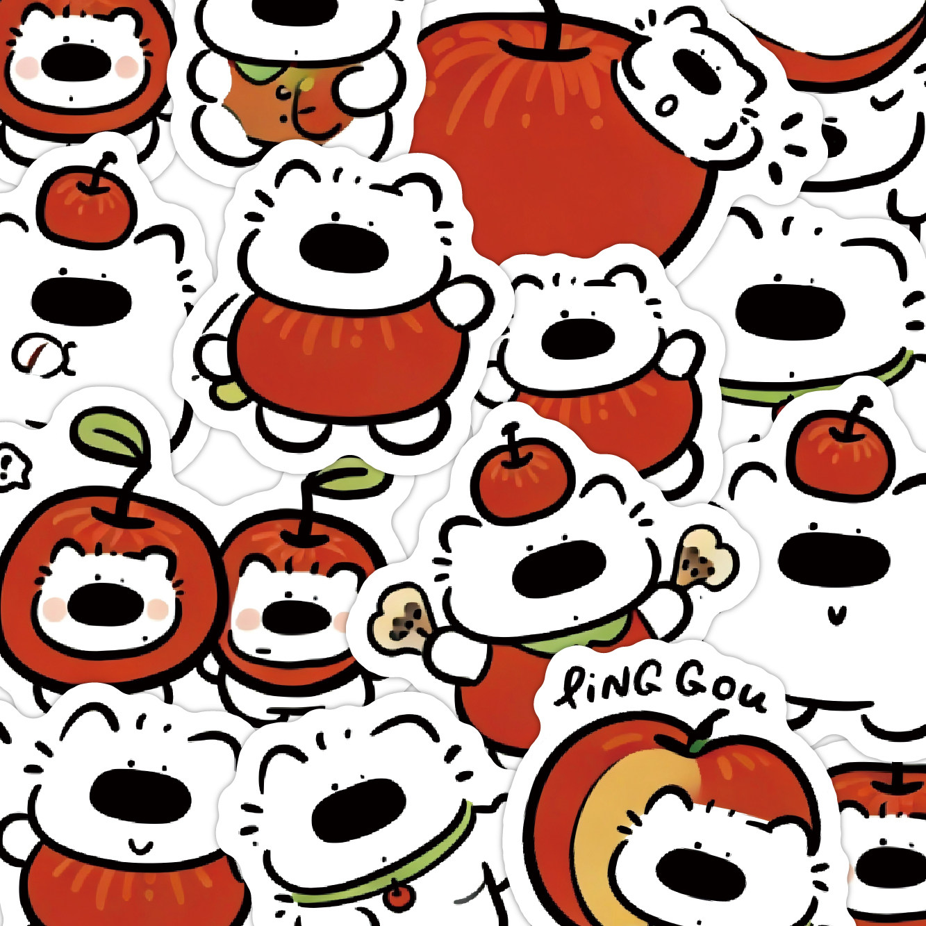 30张大鼻子狗可爱手账贴纸贴画