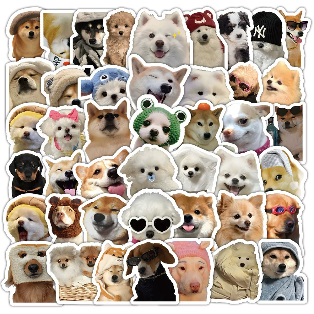 200张写实小狗表情包可爱柴犬柯基金毛趣味装饰贴纸笔记本个性贴