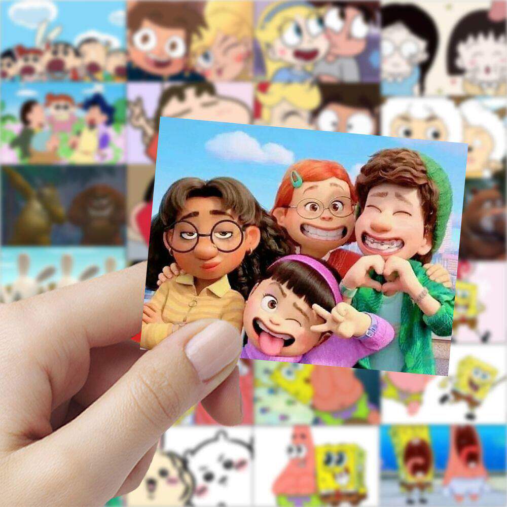动画人物拍照姿势贴纸卡通角色可爱合照动作贴图diy手机壳笔记本