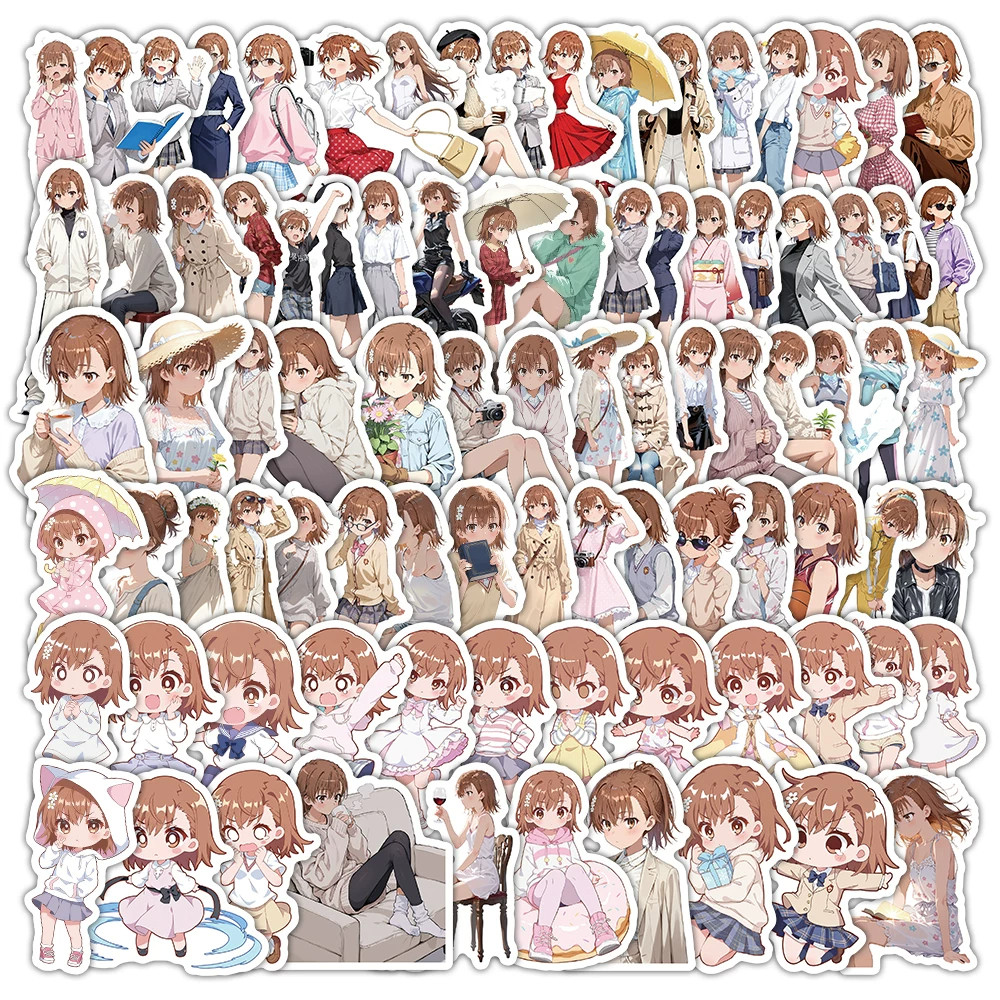 206张御坂美琴动漫卡通人物贴纸可爱少女日记笔记本装饰贴DIY贴画