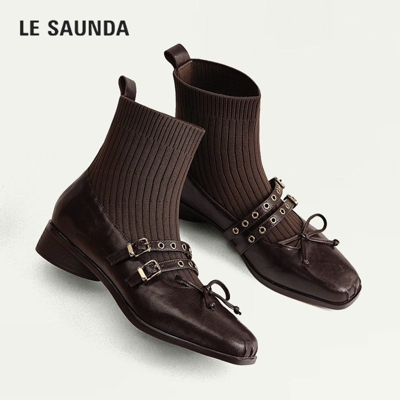 LESAUNDA/莱尔斯丹针织弹力短靴