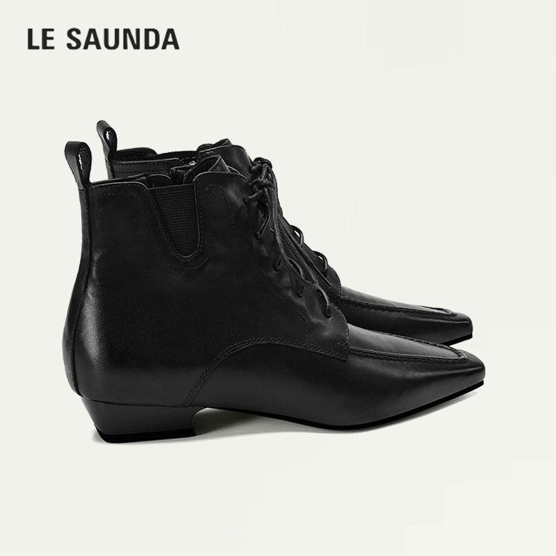 LESAUNDA/莱尔斯丹方头时装短靴