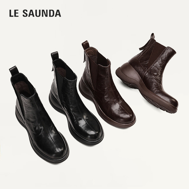 LESAUNDA/莱尔斯丹复古百搭短靴