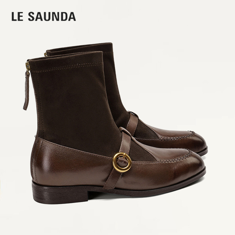 LESAUNDA/莱尔斯丹加绒弹力短靴