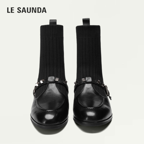 LESAUNDA/莱尔斯丹显瘦袜筒女靴