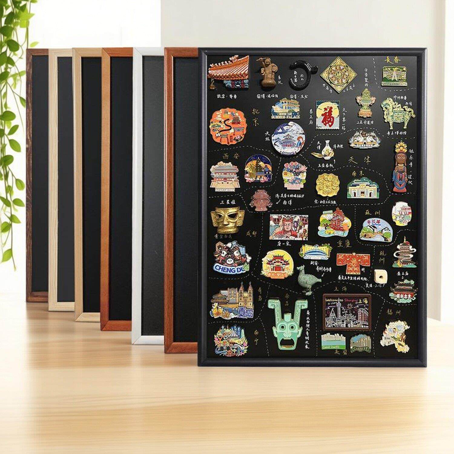 磁吸小黑板家用磁性冰箱贴展示板谷子吧唧收纳板展示架吸磁铁相框