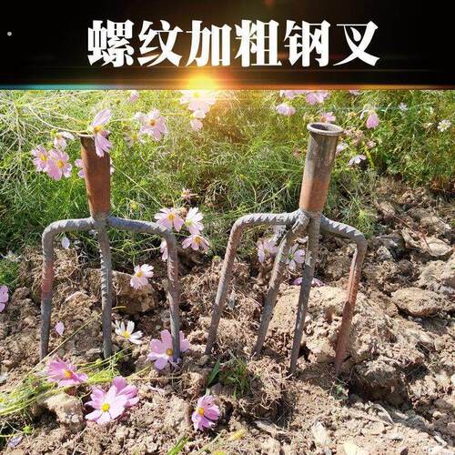 农用园林工具加粗16螺纹钢叉家用农具3齿4股实心叉子姜叉铲头粪叉