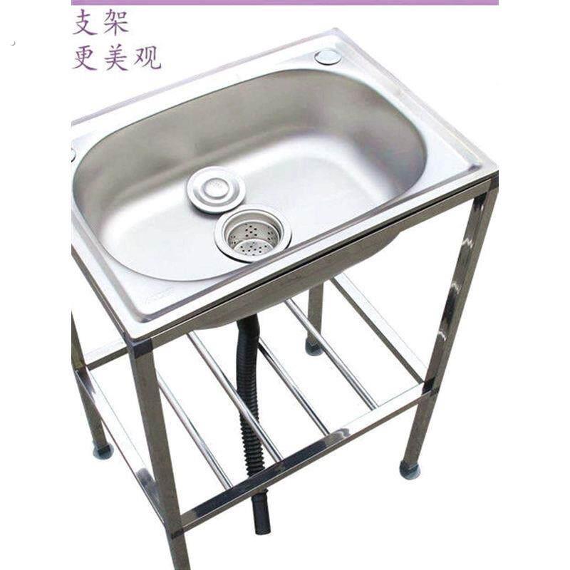 简易洗手盆台不锈钢洗脸洗手池架子化妆室洗漱台落地移动水池单水