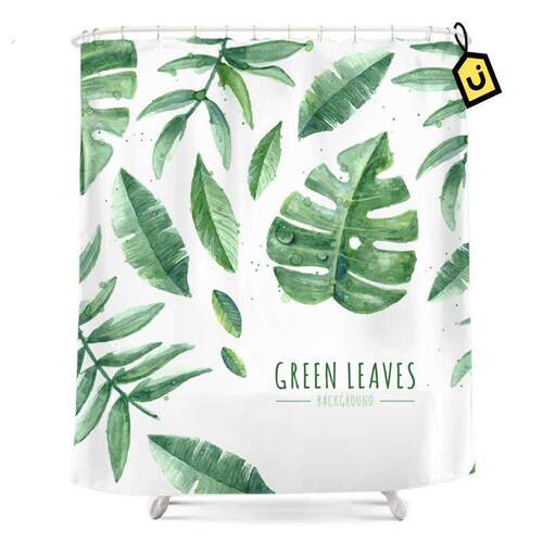 [几物]设计师系列创意防水防霉加厚浴帘聚酯纤维加重门帘-植语系
