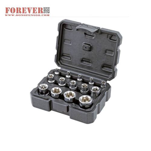 华丰巨箭14件套50BV30铬钒钢材质E型套筒组套工具套装HF-81014A