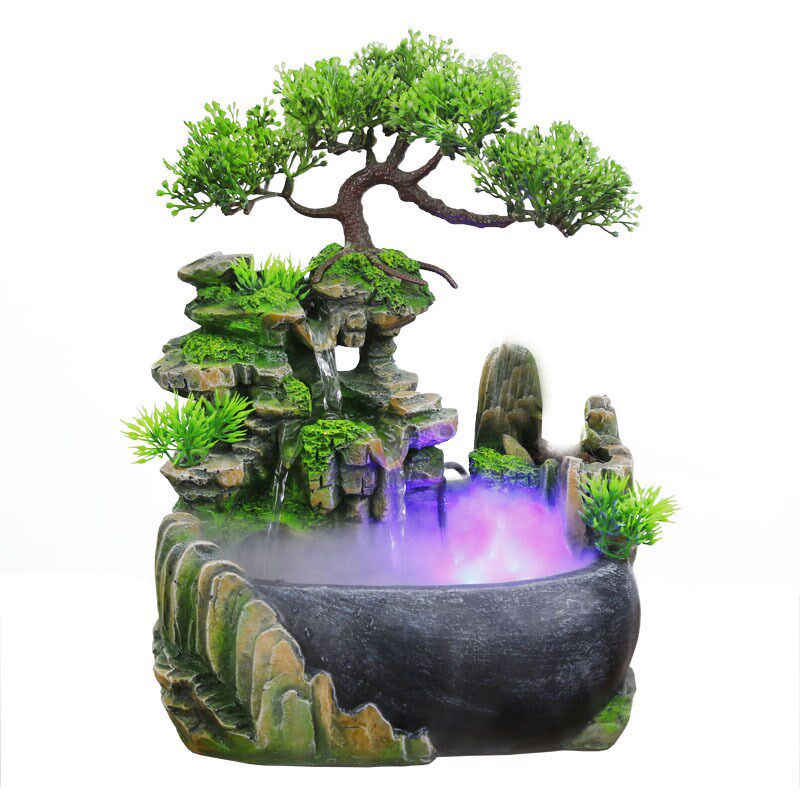 厂家货源义乌小商品树脂工艺品小假山流水摆件创意微景观L20