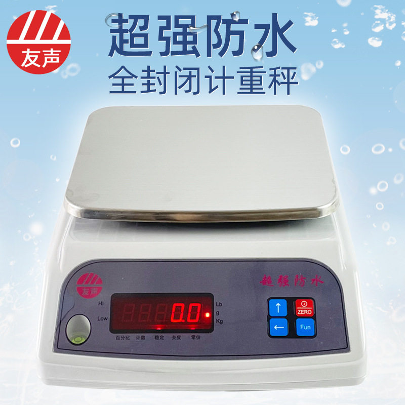 上海友声防水电子秤计重秤工业防潮防油污3kg/0.1g克秤精准防水秤