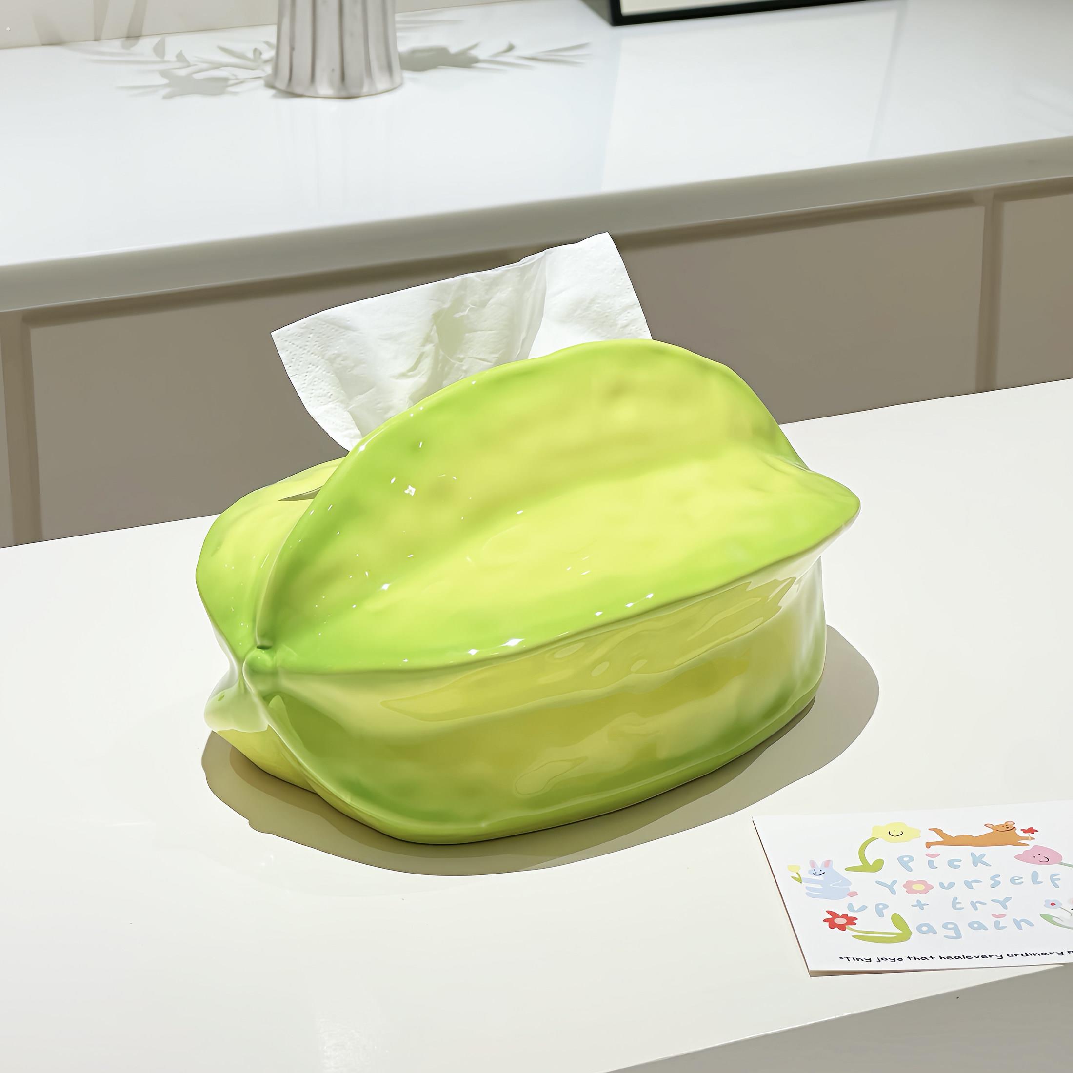 杨桃纸巾盒客厅可爱摆件家居装饰高级感卫生纸盒子桌面餐巾纸收纳