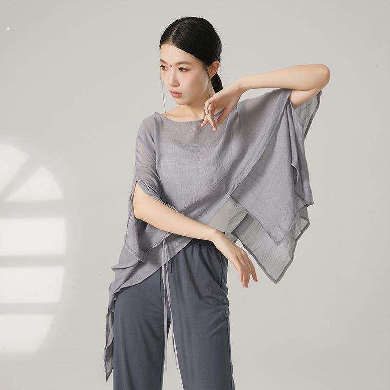 舞蹈罩衫女飘逸宽松上衣古典舞身韵纱衣跳舞演出服装现代舞练功服