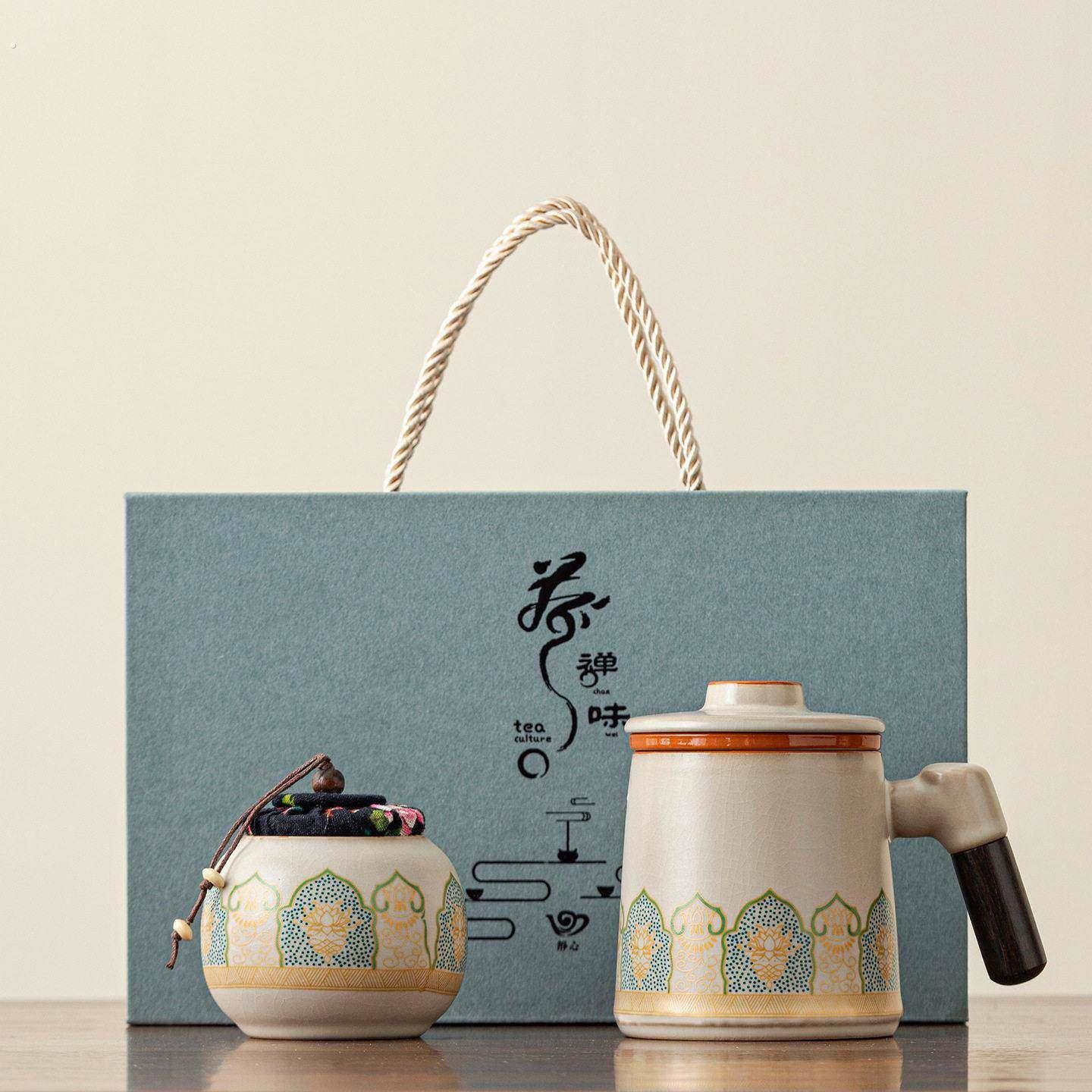 陶瓷马克杯公杯2026新款家用喝茶杯带盖子过滤茶水分离泡茶杯定制