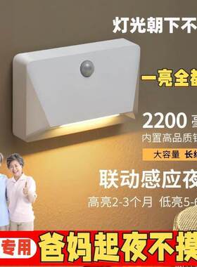 小夜灯老人起夜感应灯人体感应智能楼道不插电充电超长续航大容量