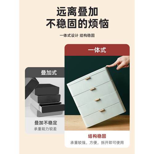 抽屉式桌面收纳盒书桌文件化妆品玄关整理箱办公桌置物架储物盒柜