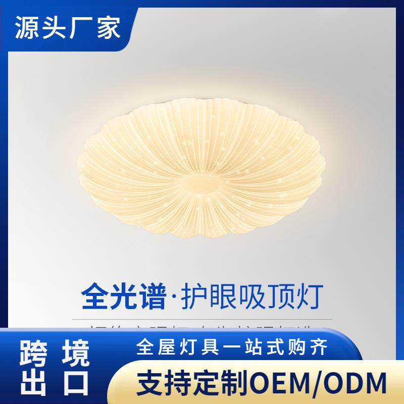 中山厂家护眼吸顶灯儿童房灯梅花形创意北欧现代花朵奶油风卧室灯