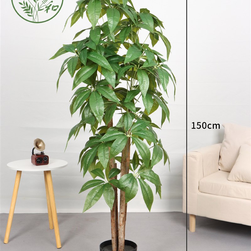 仿真发财树塑胶叶真树杆植物落地盆栽树客厅室内花装饰假绿植盆景
