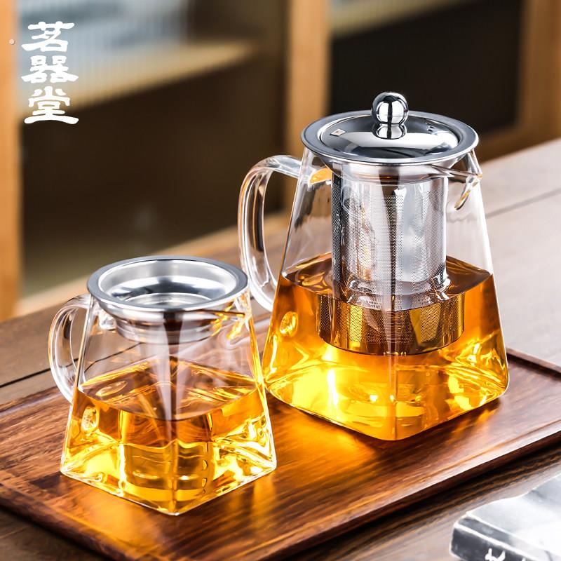茗器堂加厚公道杯玻璃茶具分茶器滤茶器一体套装带茶漏泡茶茶壶茶
