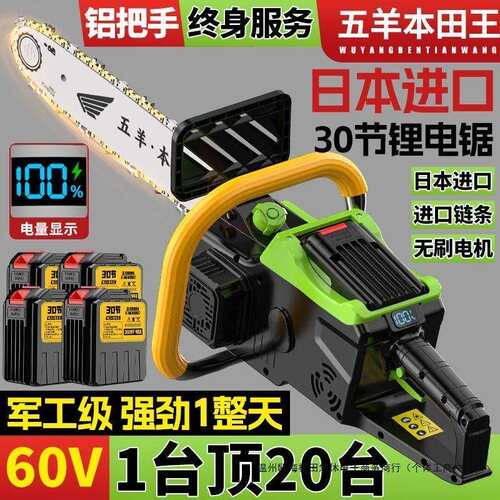 进口充电式30节锂电锯大功率家用手持锂电锯电链锯户外上山伐木锯
