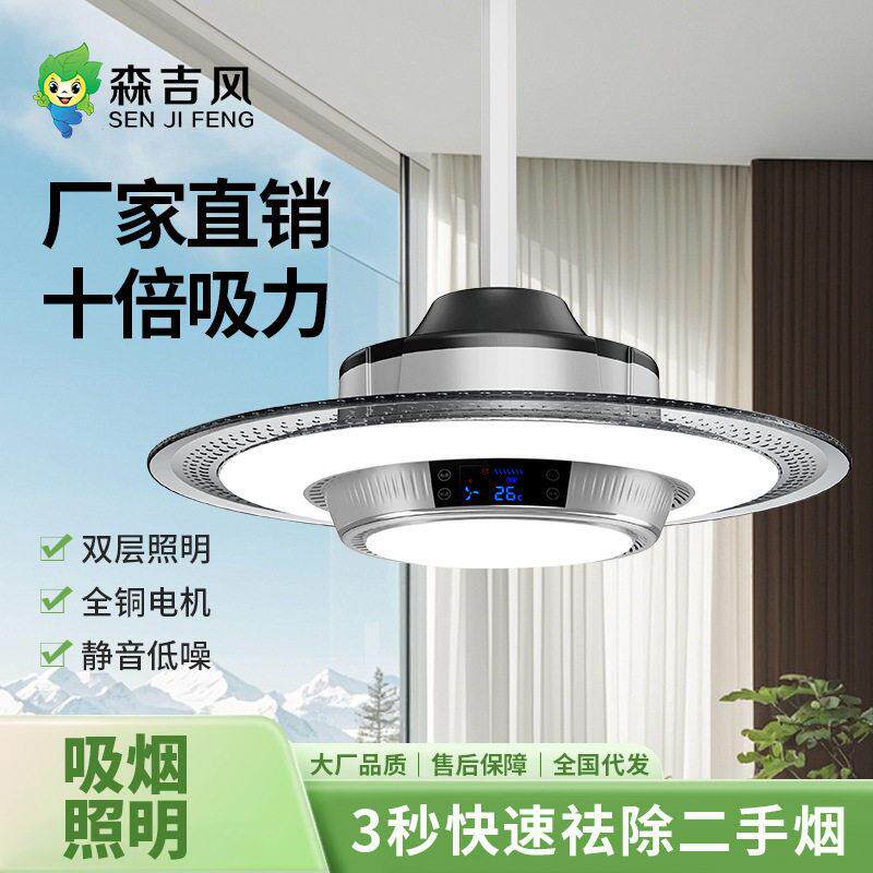 麻将灯麻将馆空气吸烟净化器内循环遥控升降灯智能家居抽烟净化灯