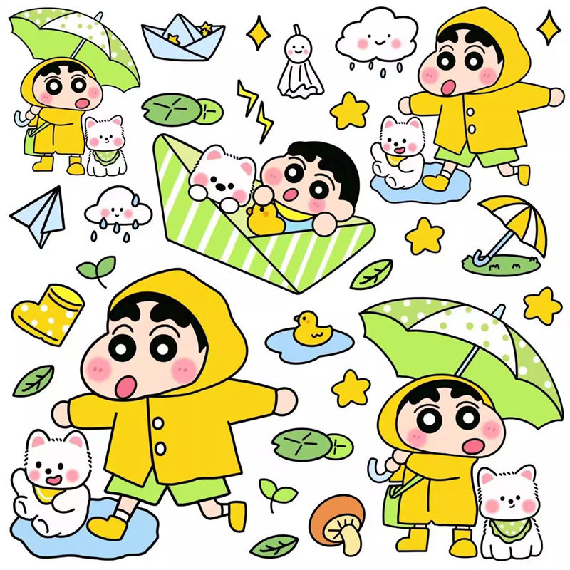 蜡笔小新防水不留胶行李箱贴纸